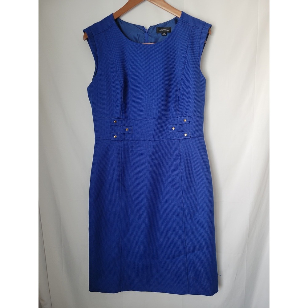 TAHARI Arthur S. Levine Women's Royal Blue‎ Cap Sleeve Sheath Dress Size 10